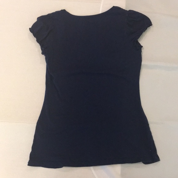 ⭐️ L NO BOUNDARIES WOMENS NAVY MINI SLEEVES SHIRT - Picture 3 of 3